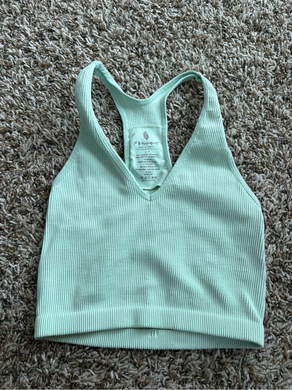 FP Movement by Free People Mint Ribbed Racerback Bralette